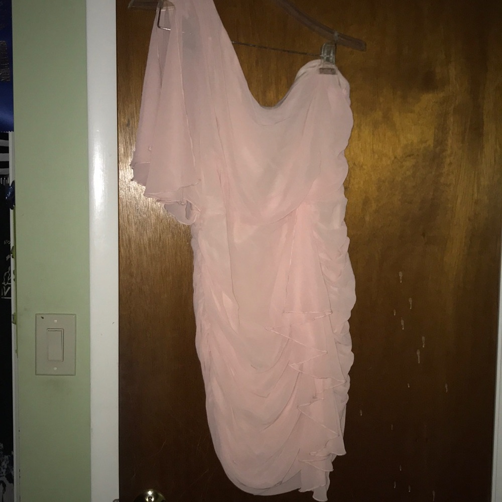 Pink One Shoulder Dress
